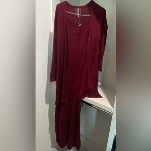 Anthropologie wide leg romper, and sweater set.